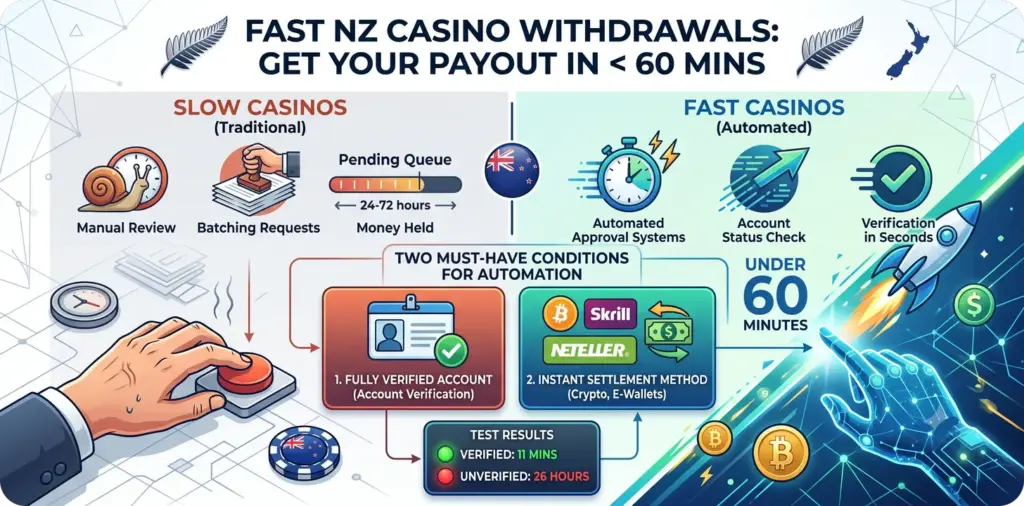 How a 1 hour withdrawal casino processes instant payouts